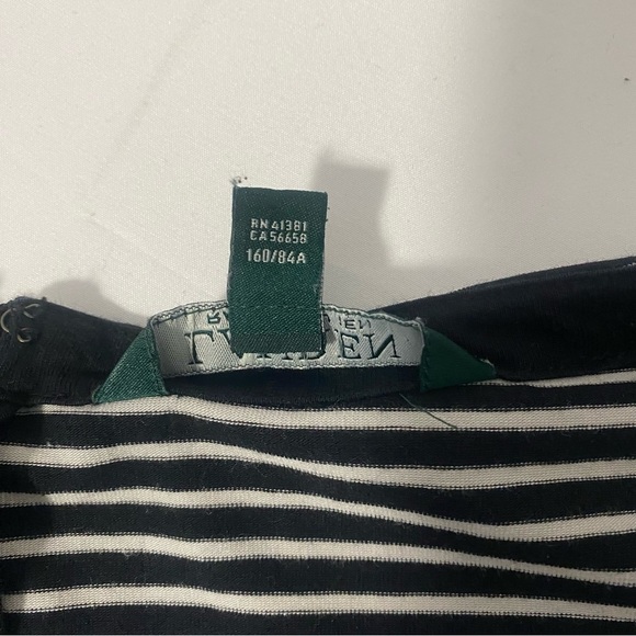 LAUREN RALPH LAUREN BLACK STRIPPED ONE PIECE PANT JUMPSUIT ROMPER SIZE S/P - Picture 8 of 8